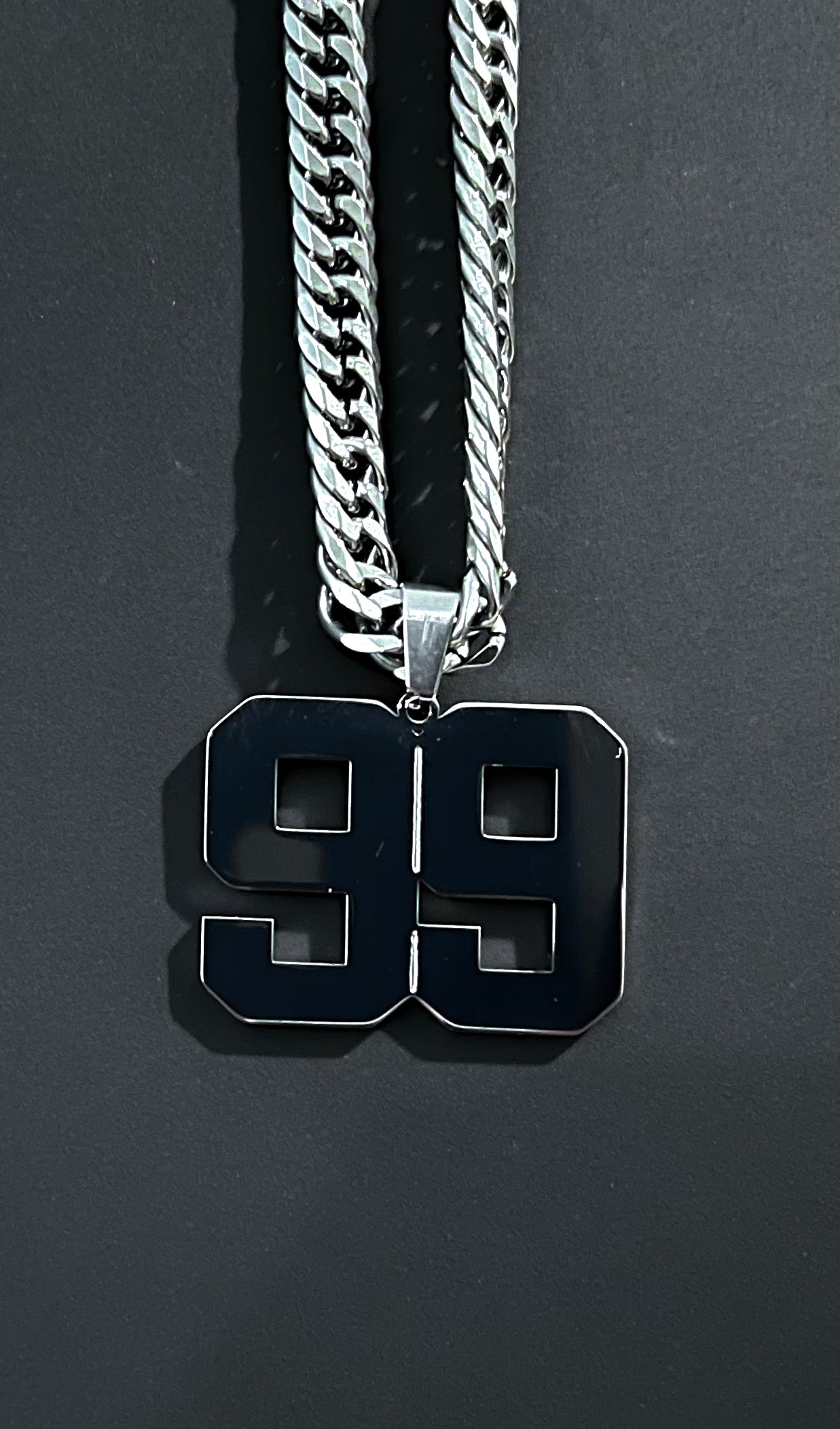 Custom Silver Number Pendant