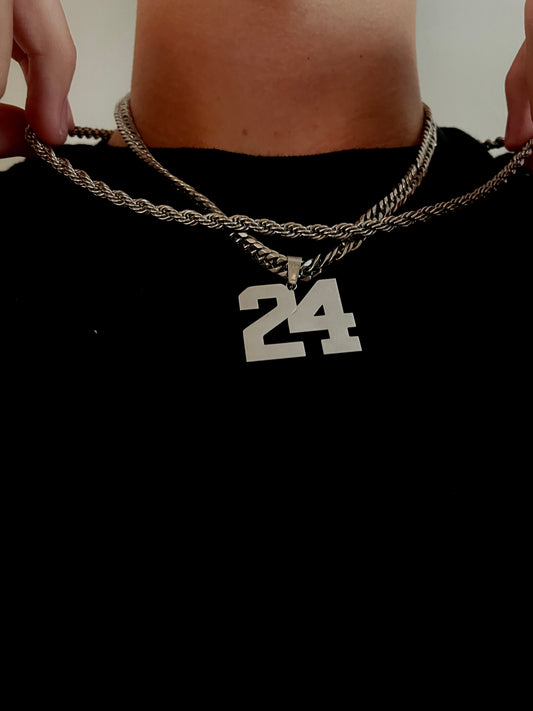 Custom Silver Number Pendant