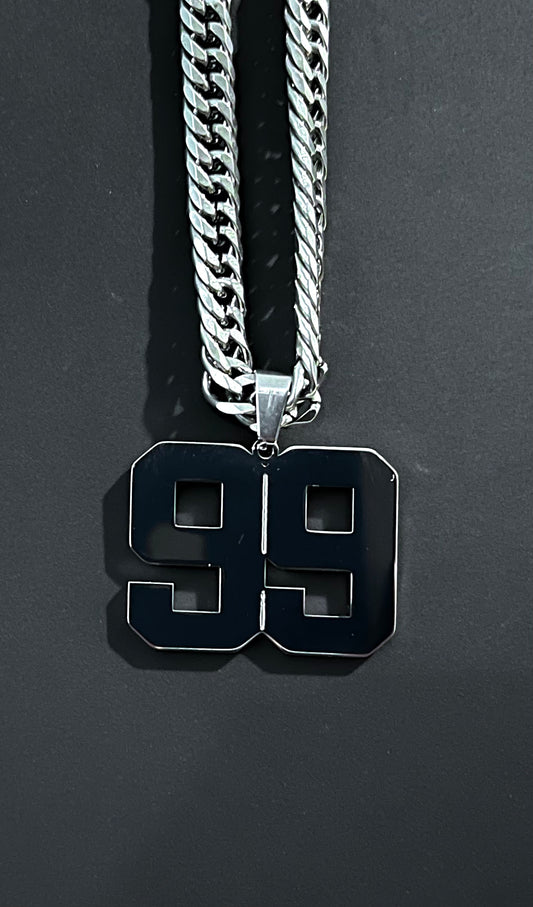 Custom Silver Number Pendant